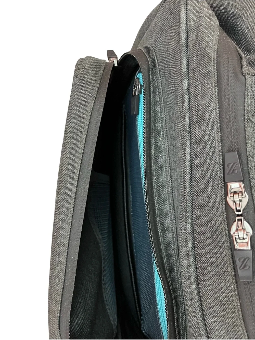 Zusa Backpack Heather Gray Laptop Messenger Branded New Embroidered Logo Phiar